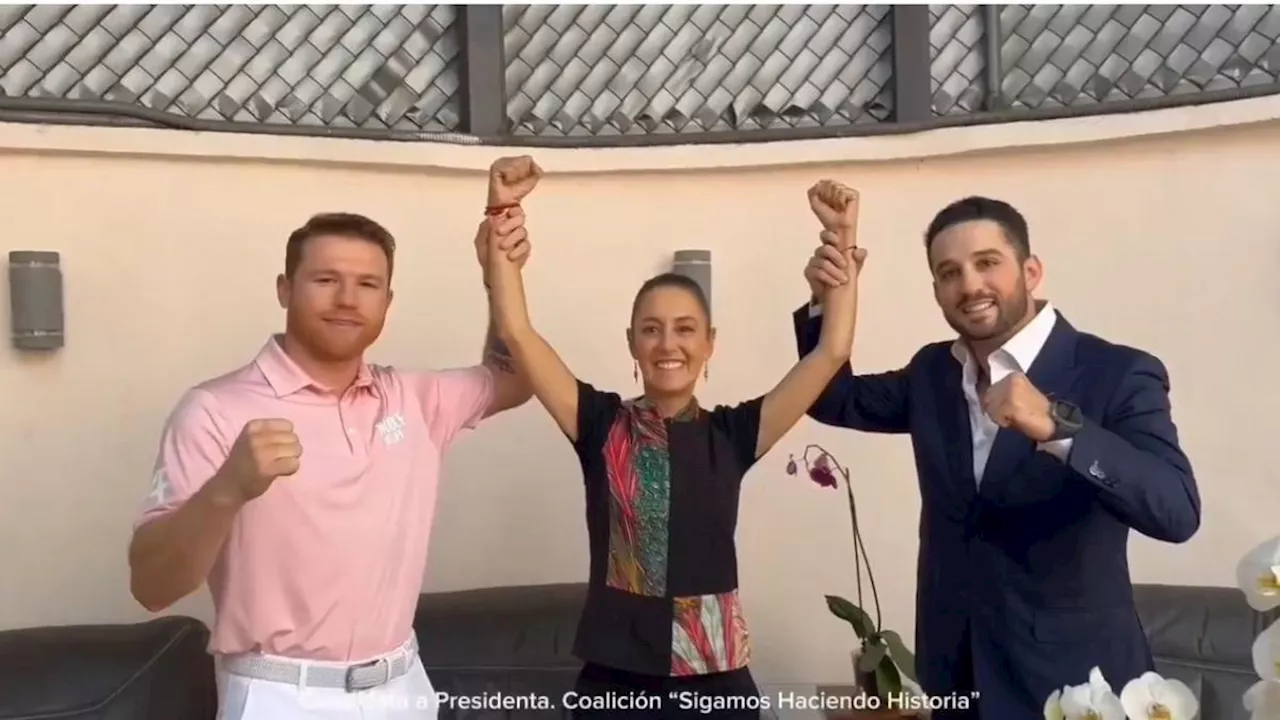 ‘Yo sé que va a ganar usted’, 'Canelo' Álvarez muestra su respaldo a Claudia Sheinbaum