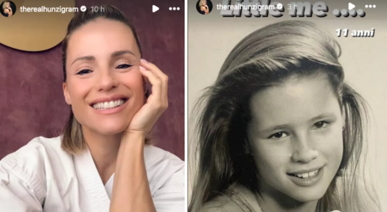 Michelle Hunziker e la foto (emozionante) in bianco e nero quando aveva 11 anni: «Piccola me»