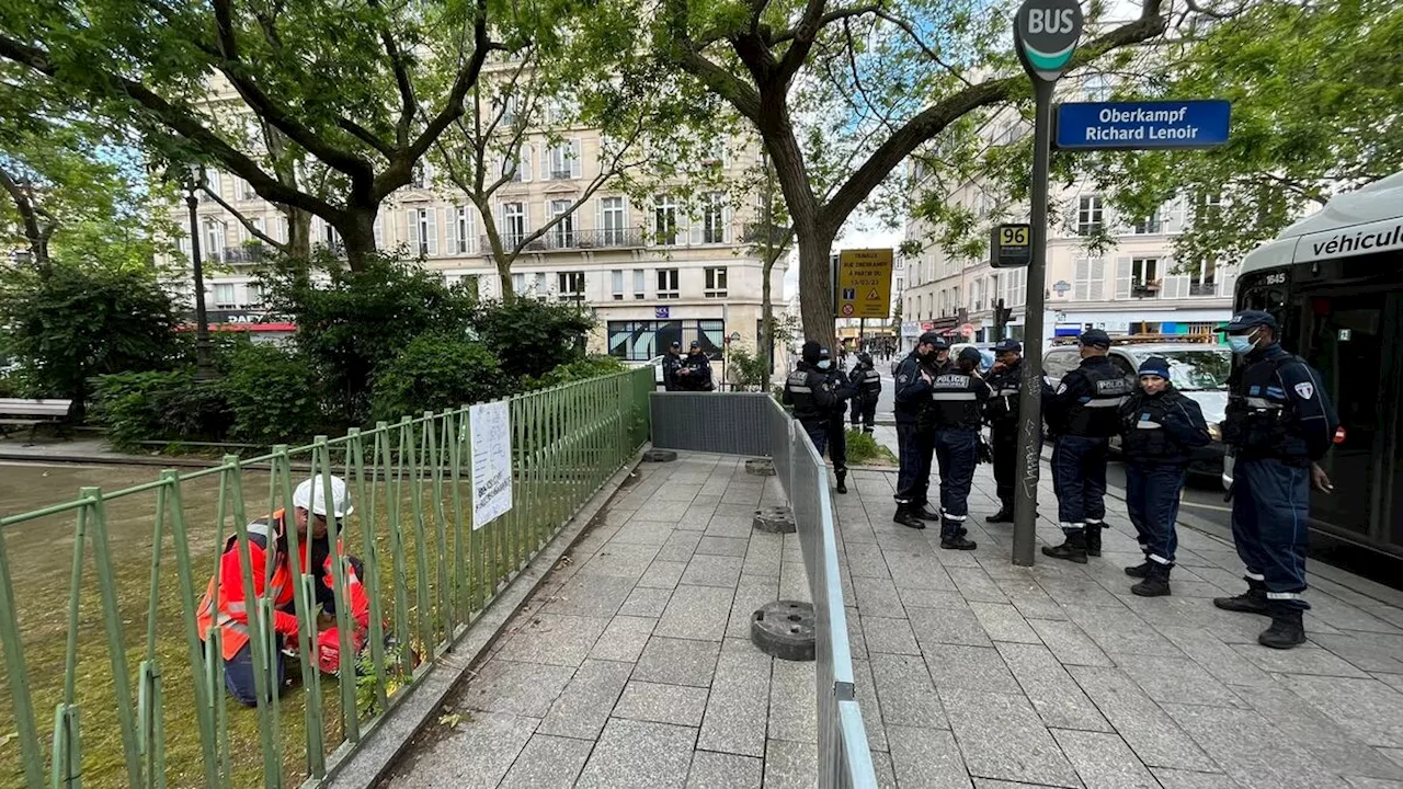 Paris : le projet de « ramblas » mis en œuvre, les grilles du square Richard-Lenoir sciées