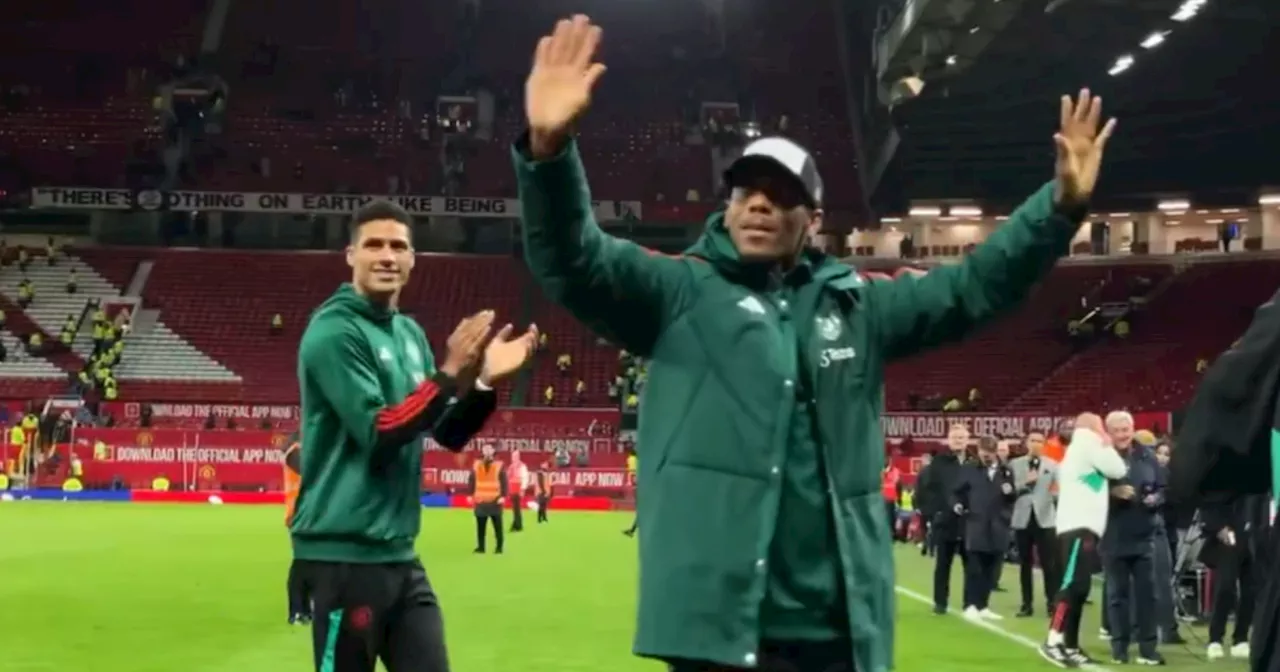 Raphael Varane and Anthony Martial wave emotional goodbye to Man Utd fans