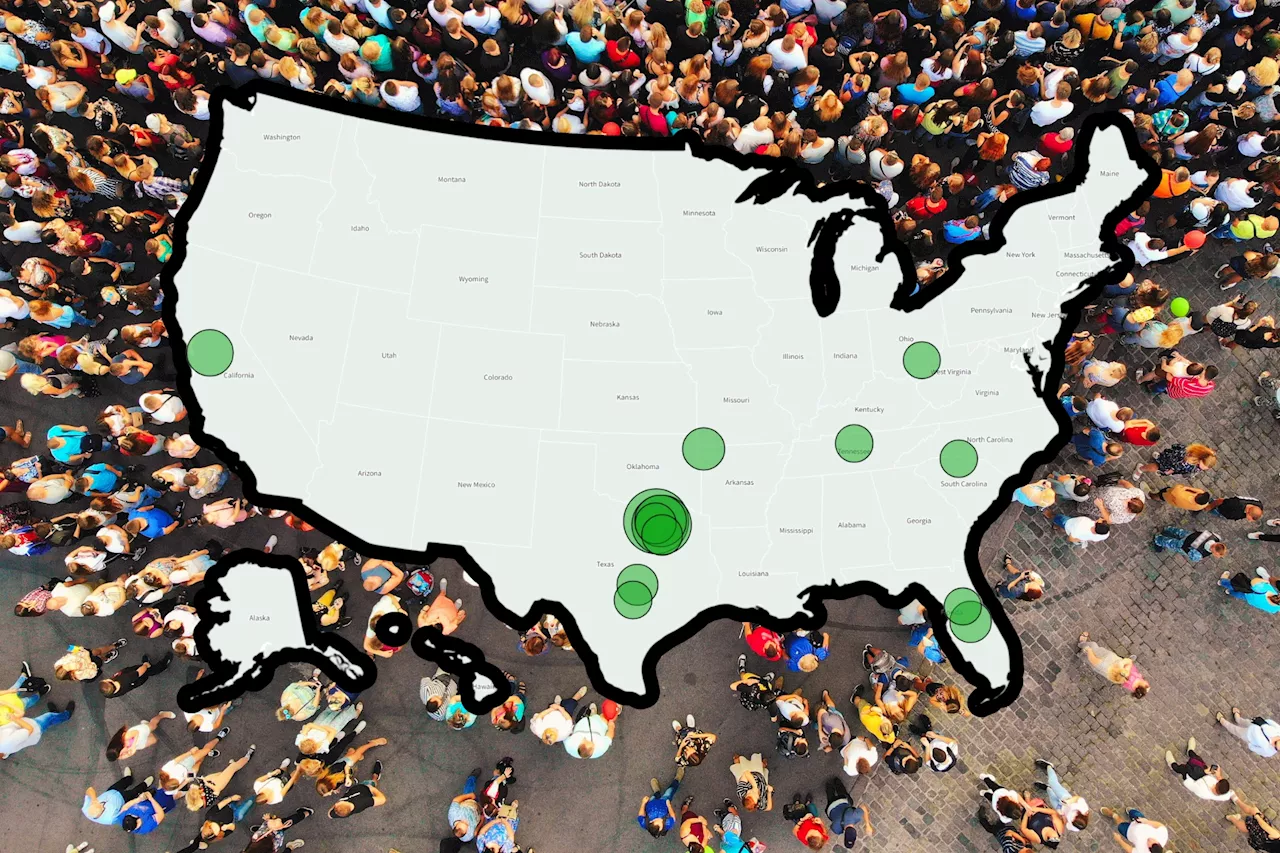 Population Map Reveals America's Fastest Growing Cities