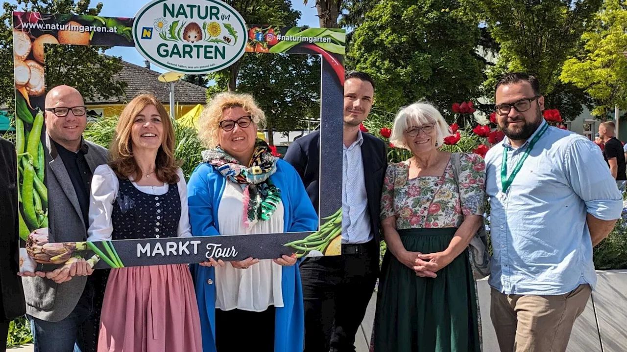 Zum Garteln kam auch die Politik zum Frischemarkt nach Deutsch-Wagram