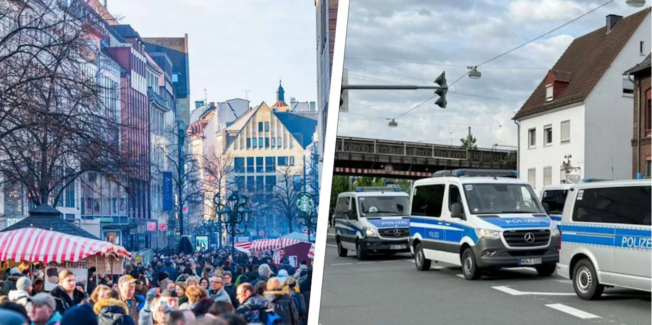 Polizei-Gro&szlig;einsatz in N&uuml;rnberger Innenstadt - Mann mit Waffe und Messer unterwegs gewesen?