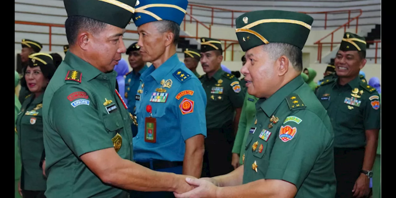 Jenderal Agus Pimpin Laporan Korps Kenaikan Pangkat 75 Perwira Tinggi TNI