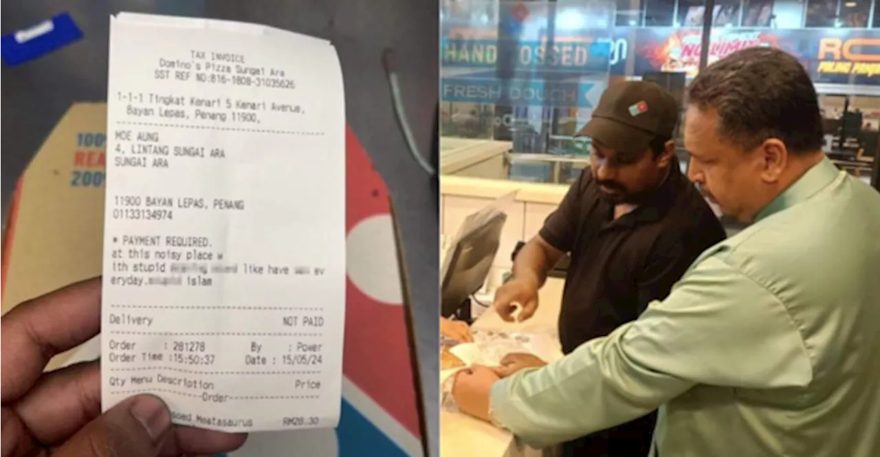 Domino's Malaysia Kesal Ada Pelanggan Tinggalkan Mesej Islamophobia Pada Resit