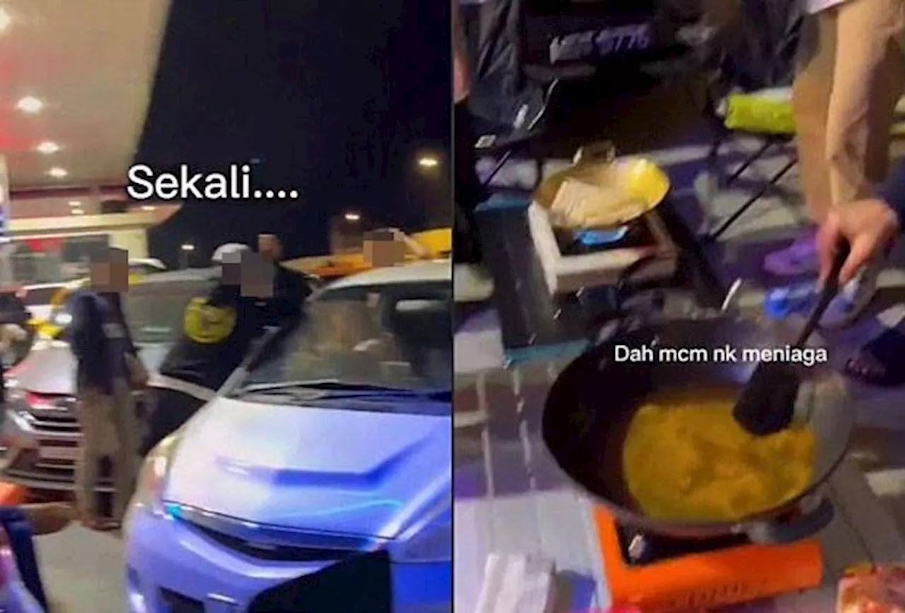 Youths in hot water with police after cooking at Genting petrol station