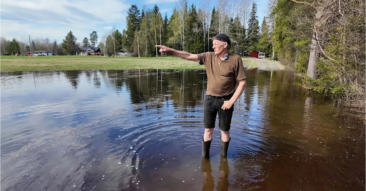 Han tvingades lämna bilen – när vårfloden slog till i Östra Hjoggböle