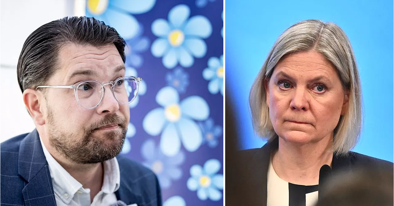 Jimmie Åkesson (SD) och Magdalena Andersson (S) i debatt om anonyma konton