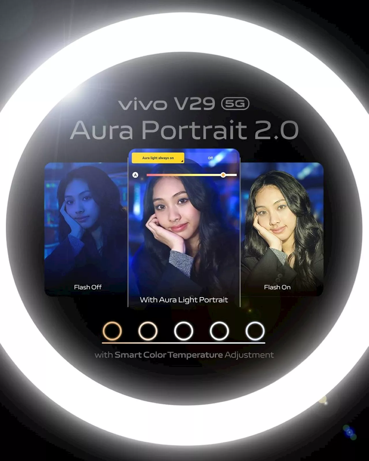 Achieve stunning portraits with vivo V29 5G's Aura Light 2.0