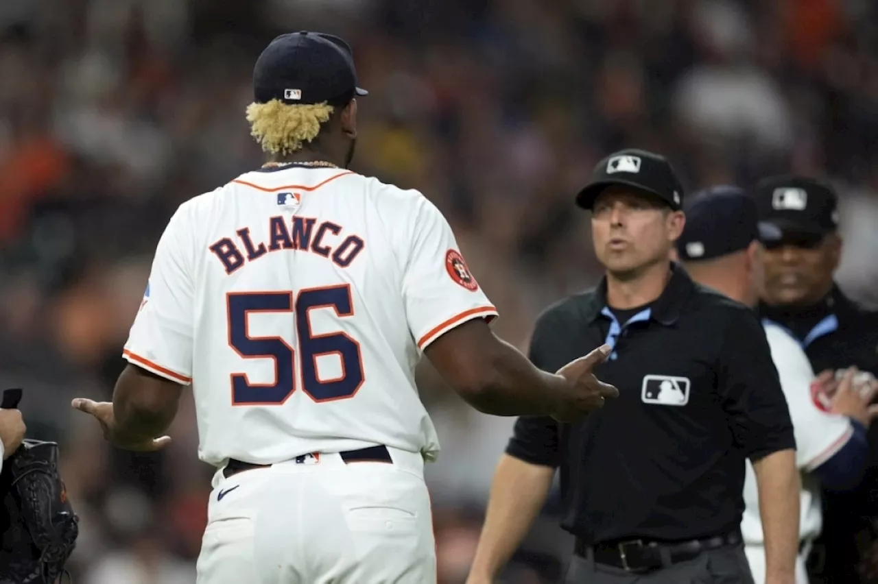 Astros pitcher Blanco suspended 10 games