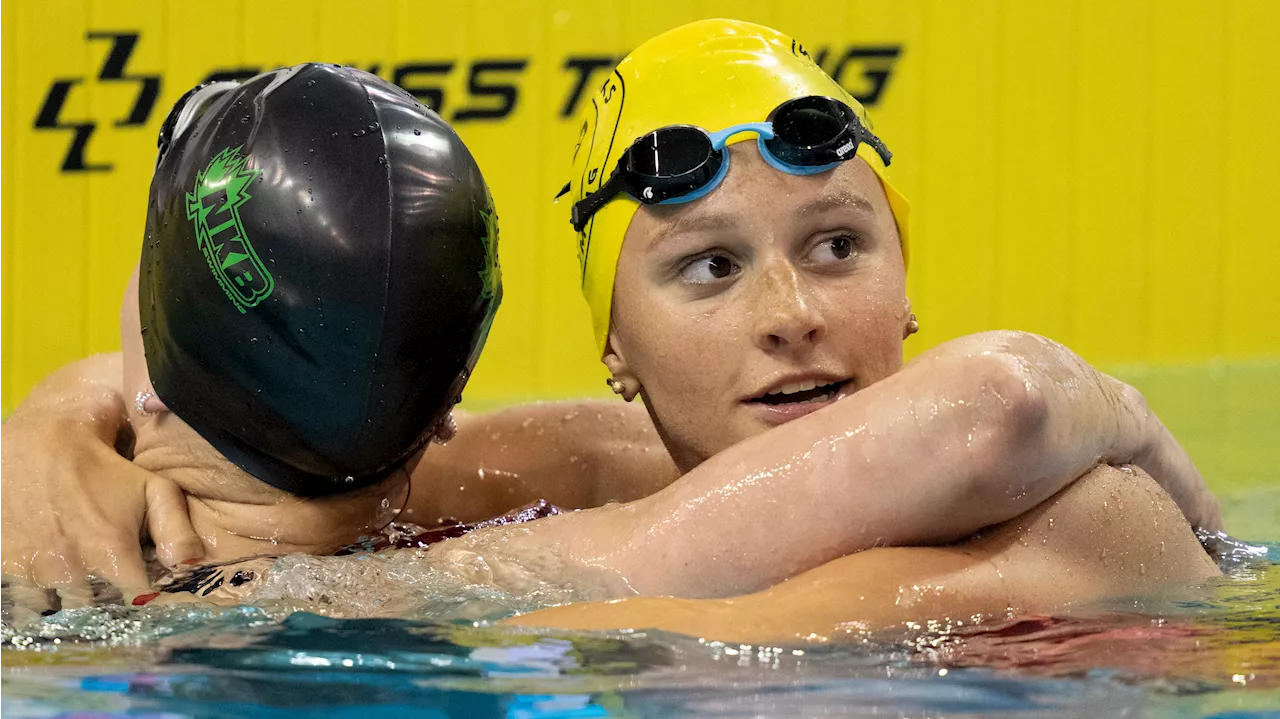 McIntosh sets new 400 IM record at Olympic swim trials