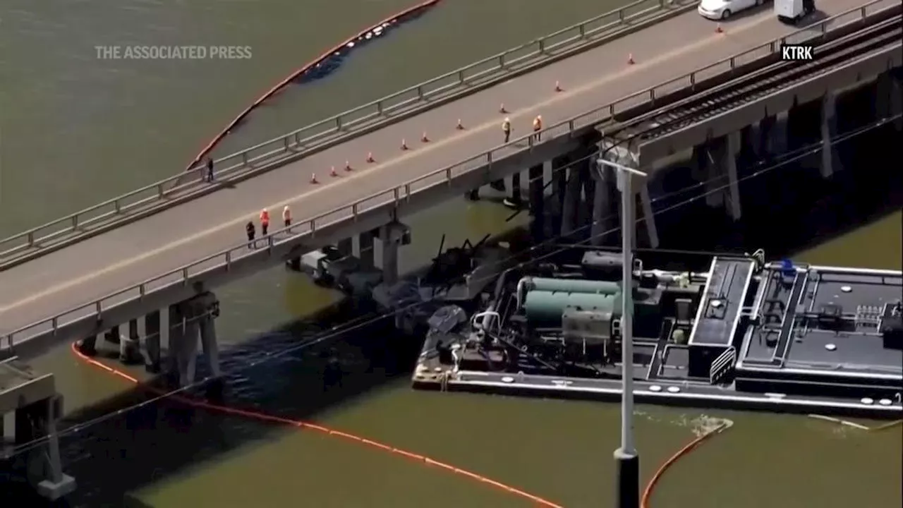 Texas barge collision may have spilled up to 2,000 gallons of oil, says US Coast Guard