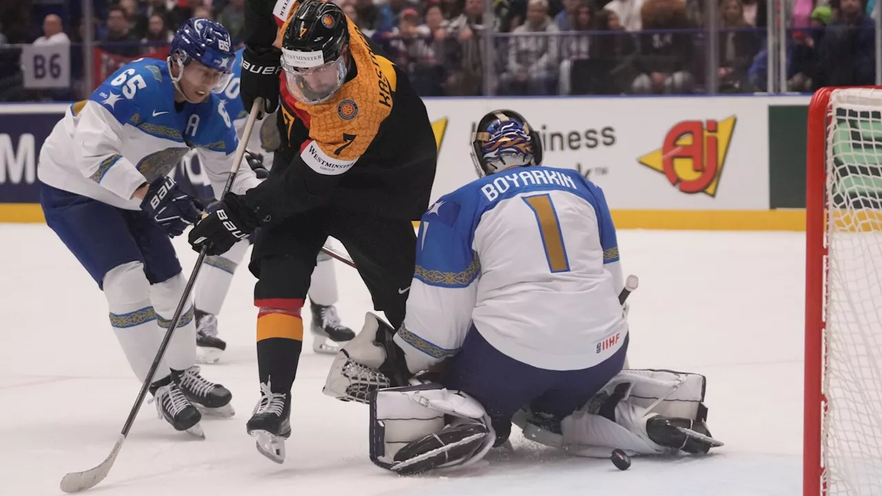 Peterka has goal, 3 assists in Germany's 8-2 rout of Kazakhstan at men's hockey world championship