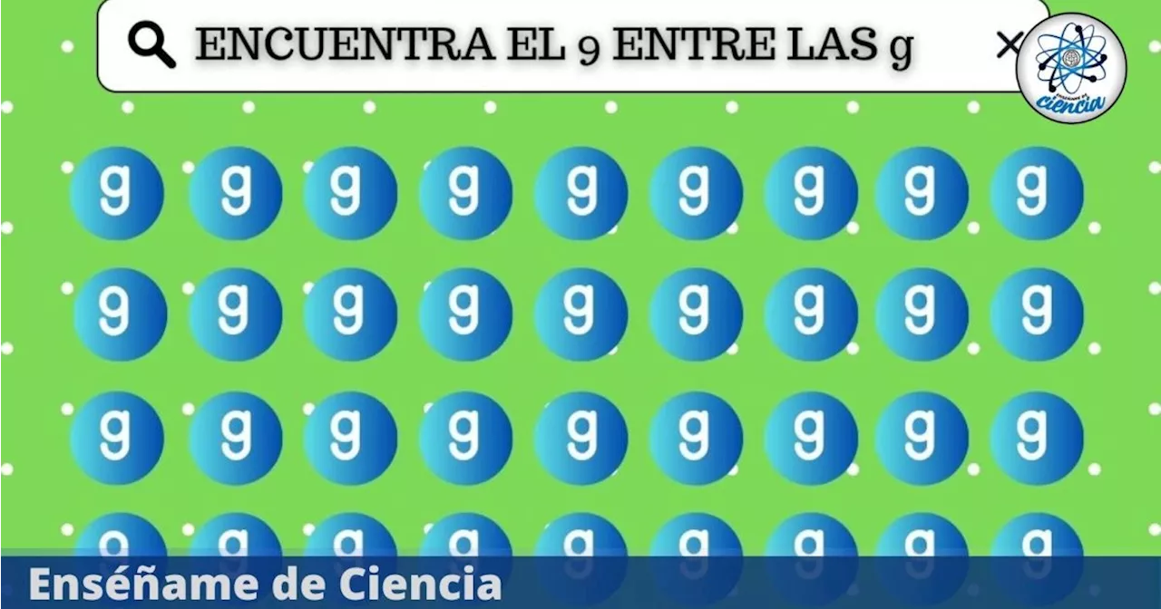 Acertijo visual EXTREMO: solo el 10% logró encontrar el 9 entre las letras «g»