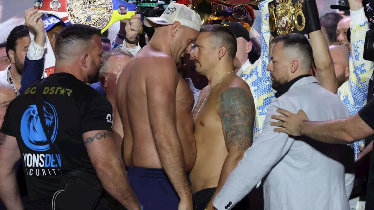 Tyson Fury in better shape at weigh-in for Oleksandr Usyk fight