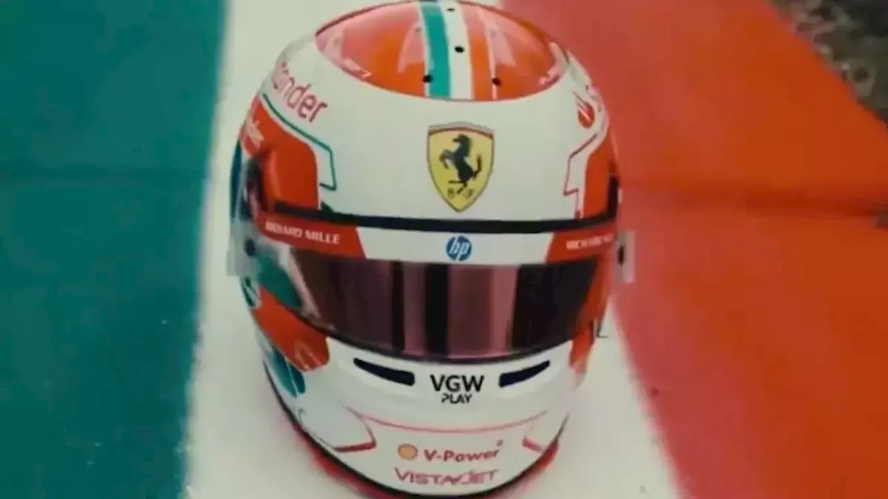 Leclerc, casco speciale per Imola: è un omaggio all'Italia