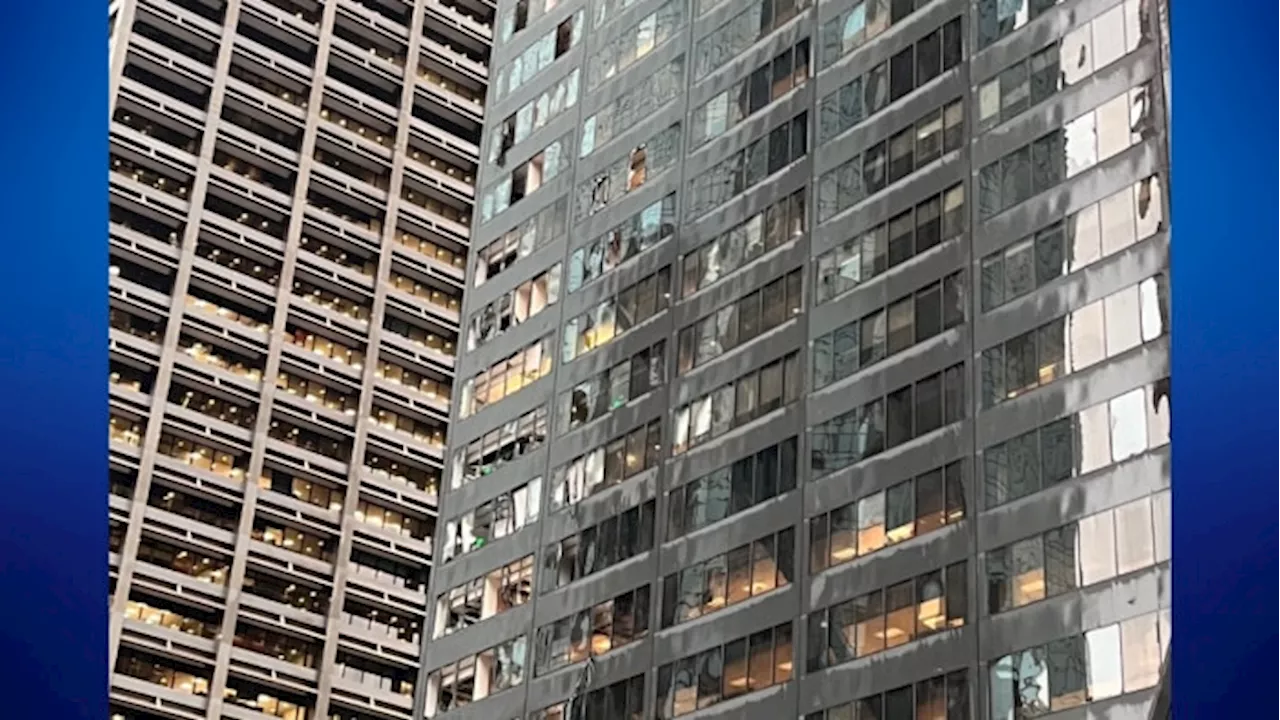 Damage in downtown Houston following severe thunderstorm