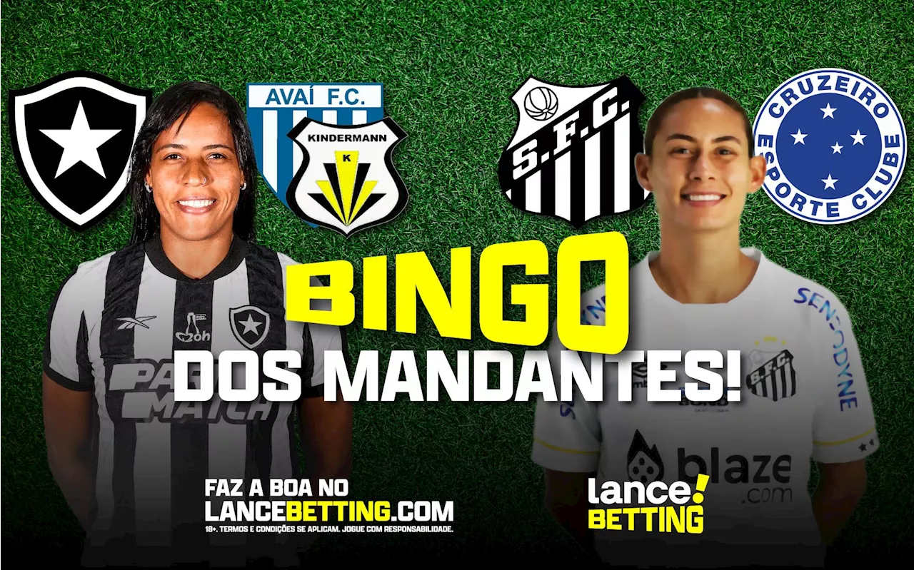 Com R$30, você garante R$330 nas vitórias de Botafogo e Santos pelo Brasileirão Feminino!