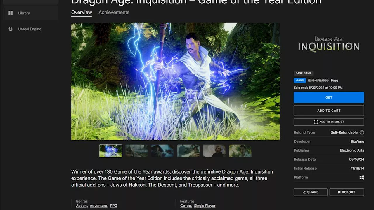 Epic Games Store Bagikan Dragon Age: Inquisition GOTY Edition Gratis, Buruan Klaim!