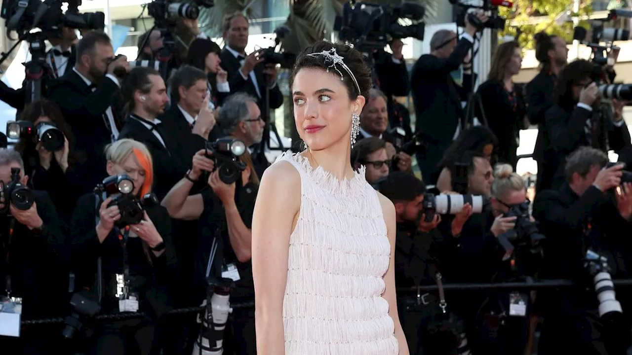 Margaret Qualley Brings a Bedazzled Headband to the Cannes Red Carpet