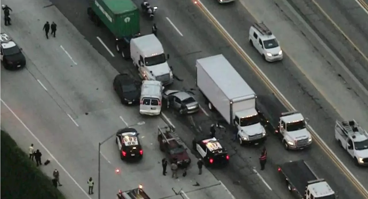 Wrong-way driver crashes at end of chase on 405 Freeway in Brentwood