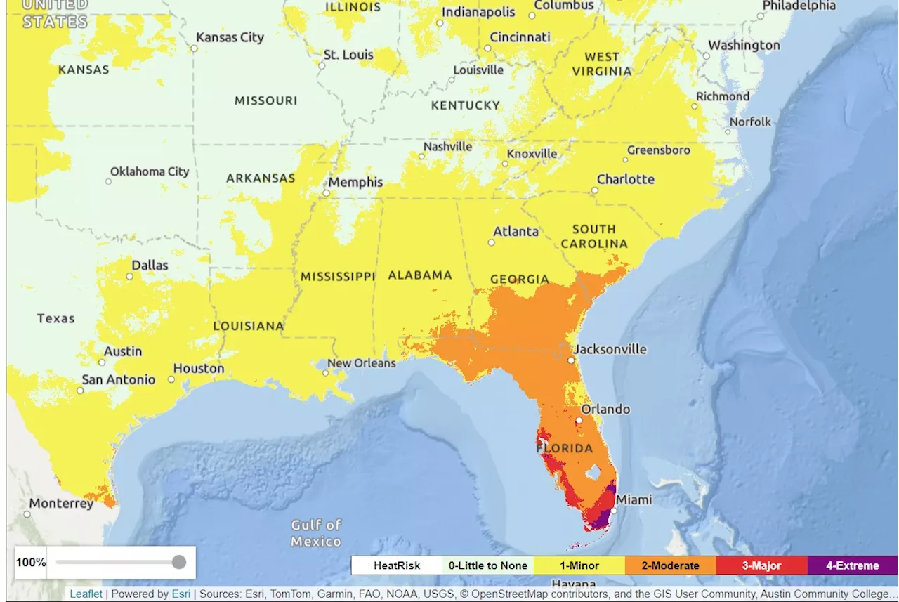 Florida Heat Map as 'Emergency' Warning Issued