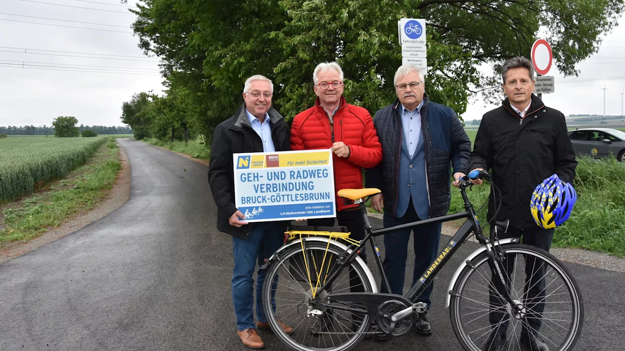 Erster Teil des Radwegs von Bruck nach Göttlesbrunn ist fertig