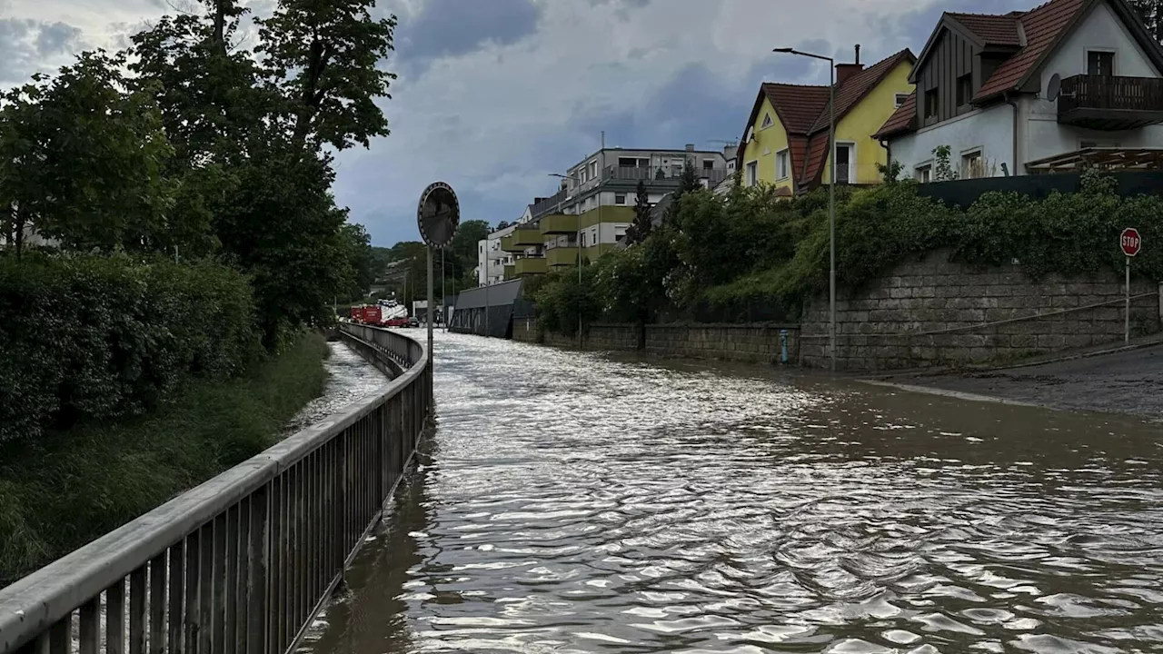 Überfluteter Kierlingbach: „So starken Regen habe ich kaum erlebt“