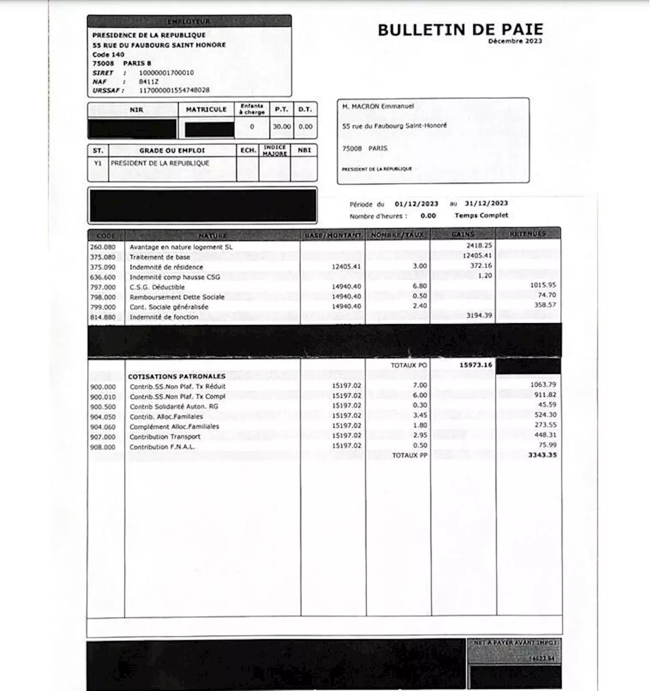 Le bulletin de paie d'Emmanuel Macron dévoilé: voici tous les détails du salaire du président