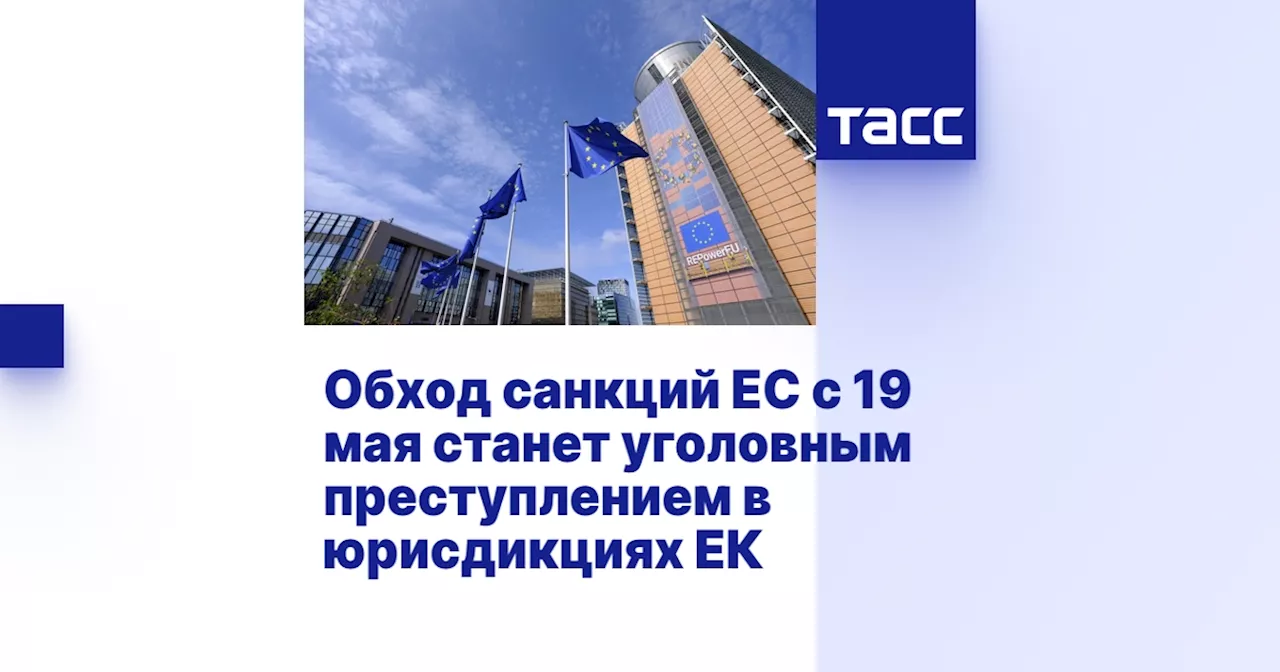 Обход санкций ЕС с 19 мая станет уголовным преступлением в юрисдикциях ЕК