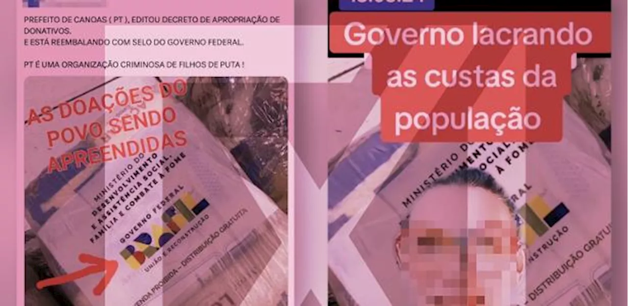 Doações ao RS não foram reembaladas com selo do governo federal