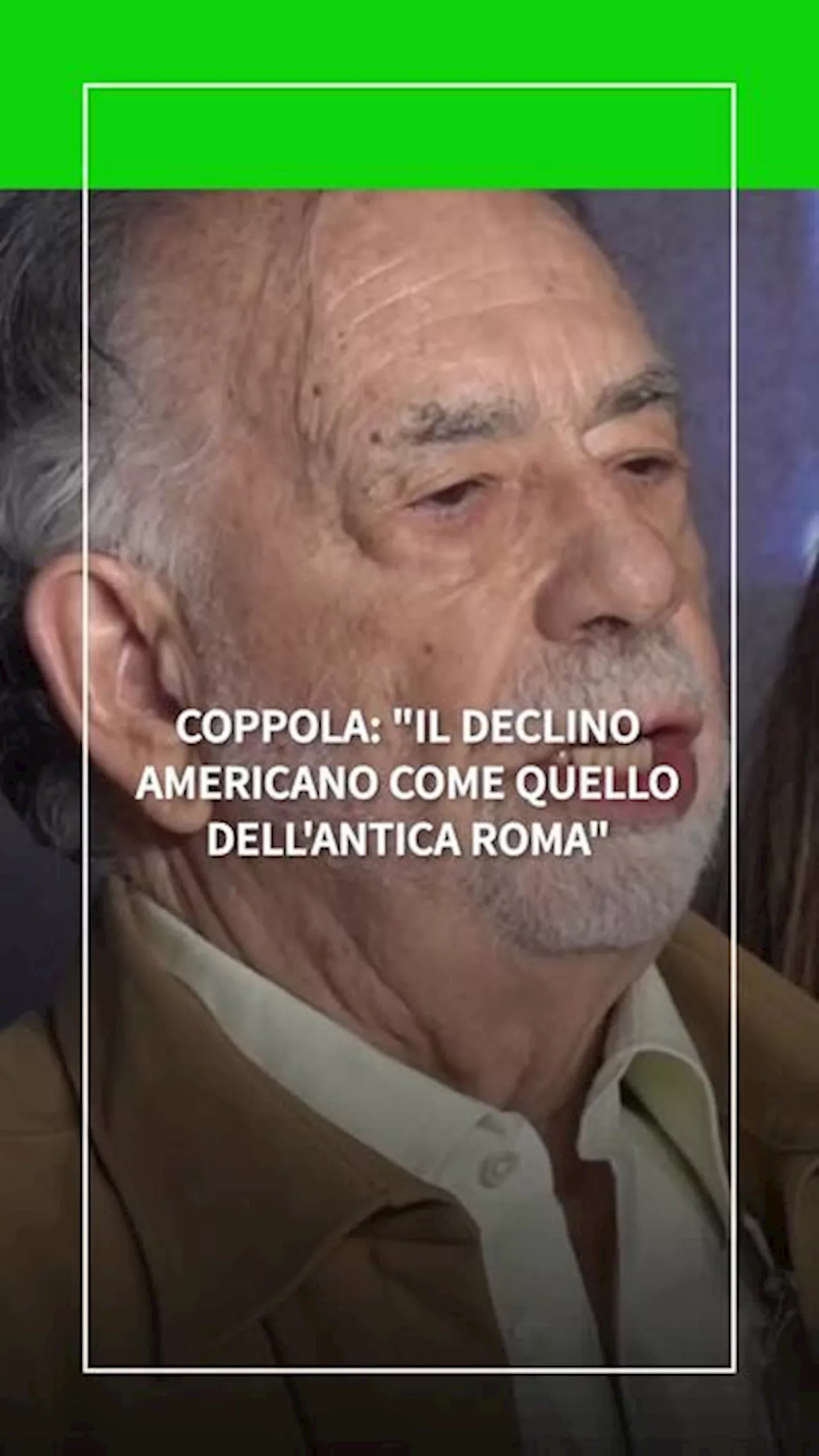 Coppola: 'Il declino americano come quello dell'Antica Roma'