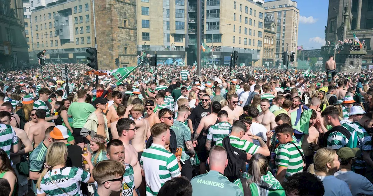 Thousands of Celtic fans take over Glasgow for title party celebrations