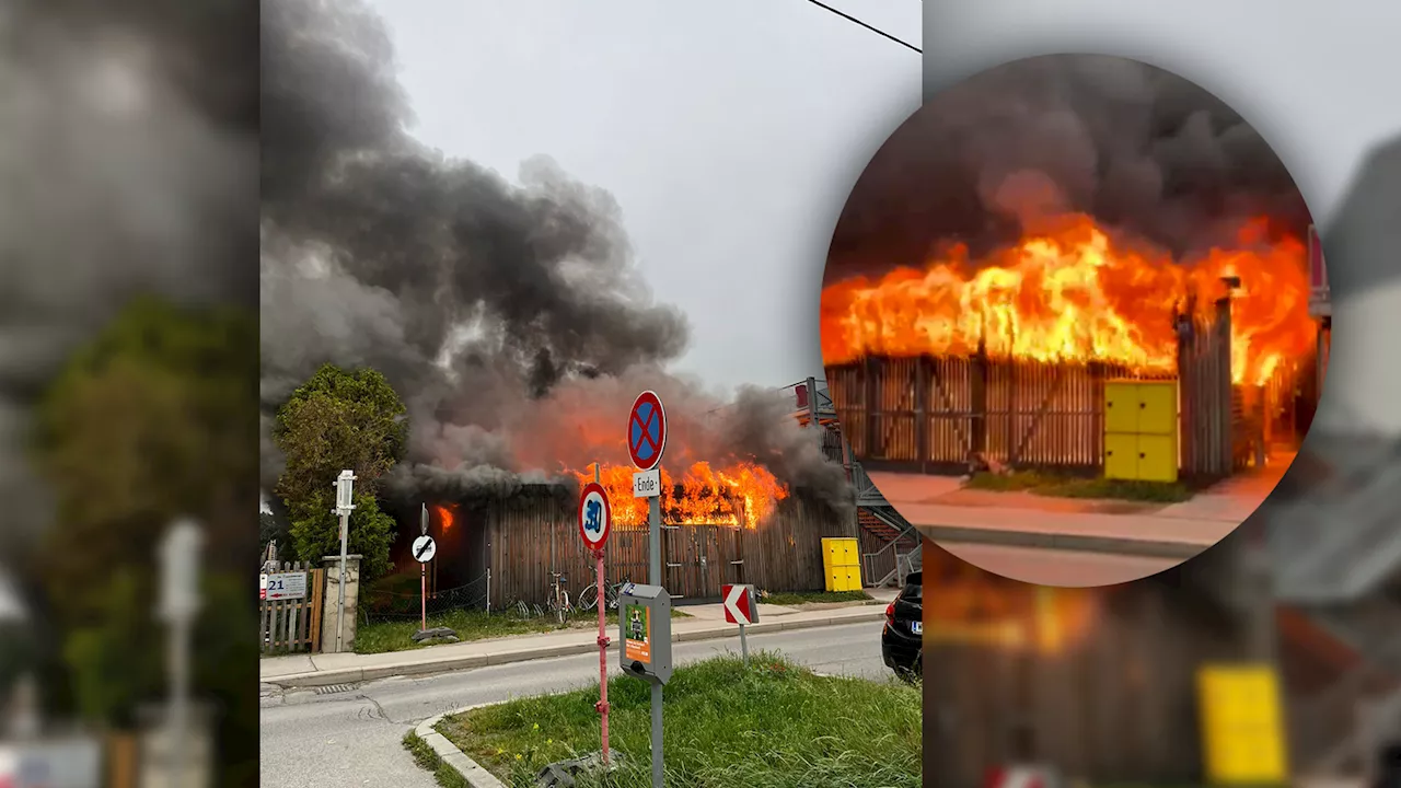 Großbrand in Wien reißt Anrainer aus dem Schlaf