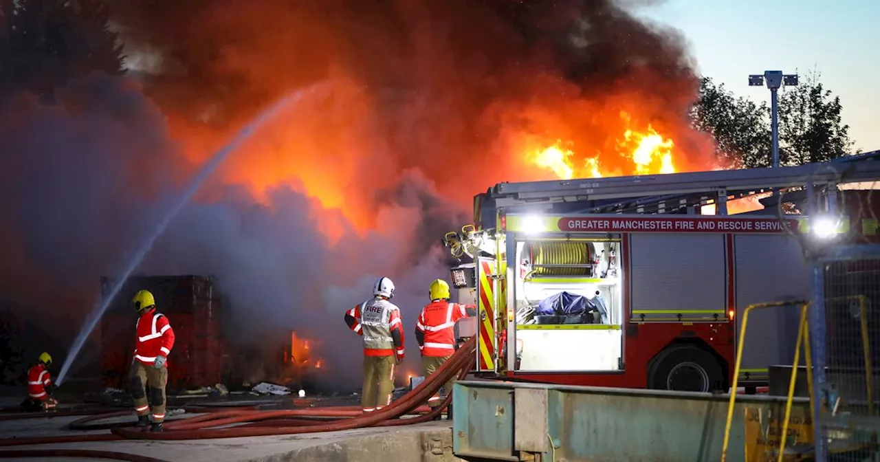 LIVE: Firefighters tackle huge blaze in Oldham