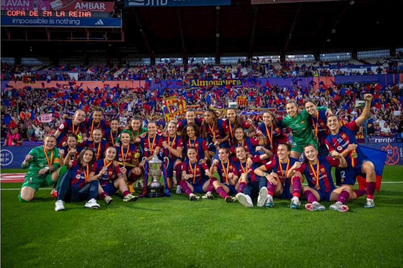 Staff repartió medallas a Barcelona Femenil tras la Copa de la Reina