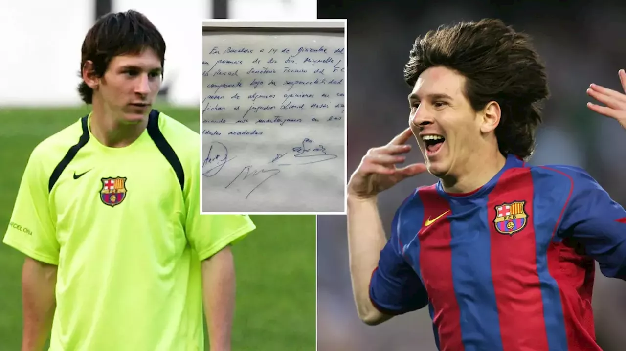 Napkin which sealed Lionel Messi's Barcelona move sells for crazy amount at auction