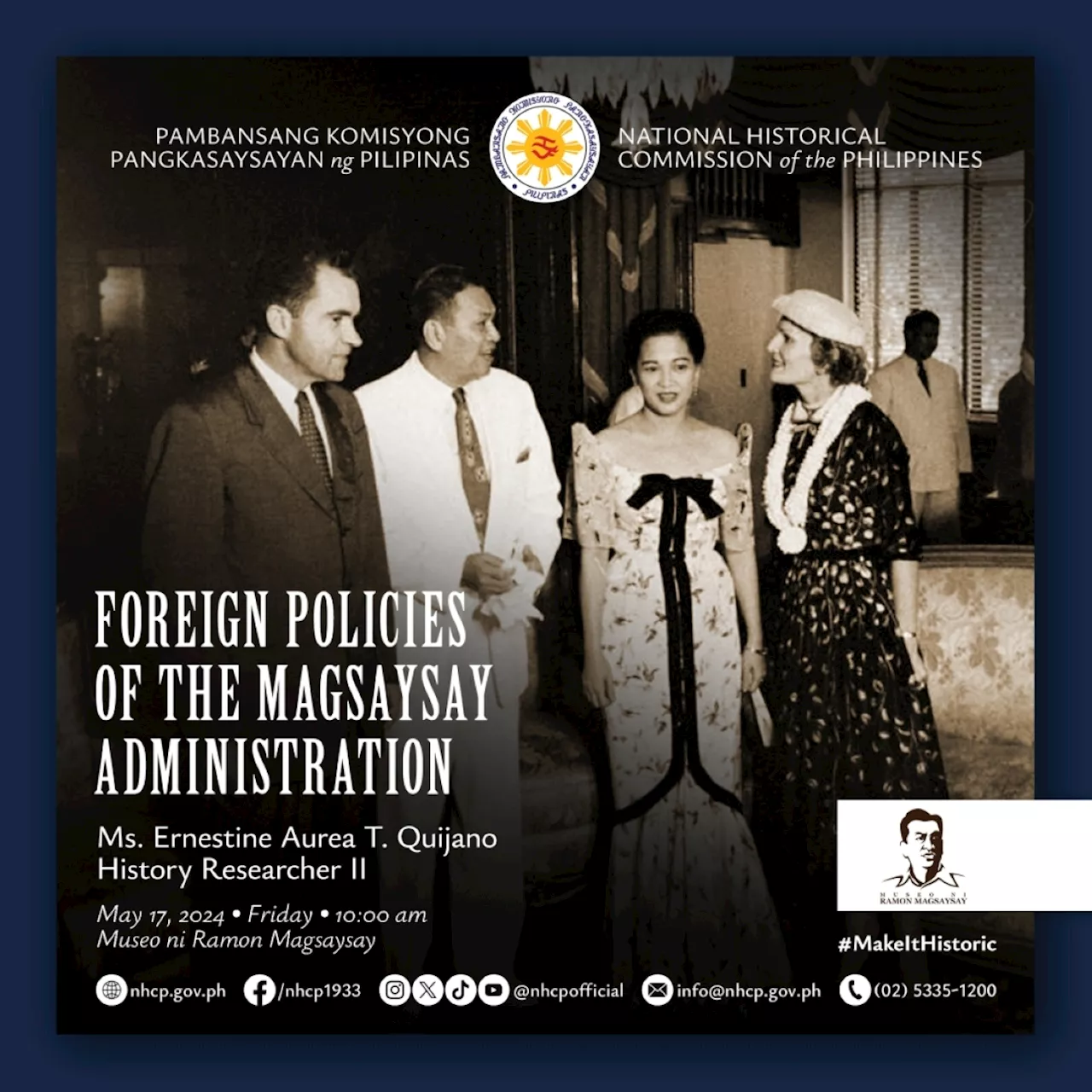 NHCP lectures on foreign policies of Magsaysay administration