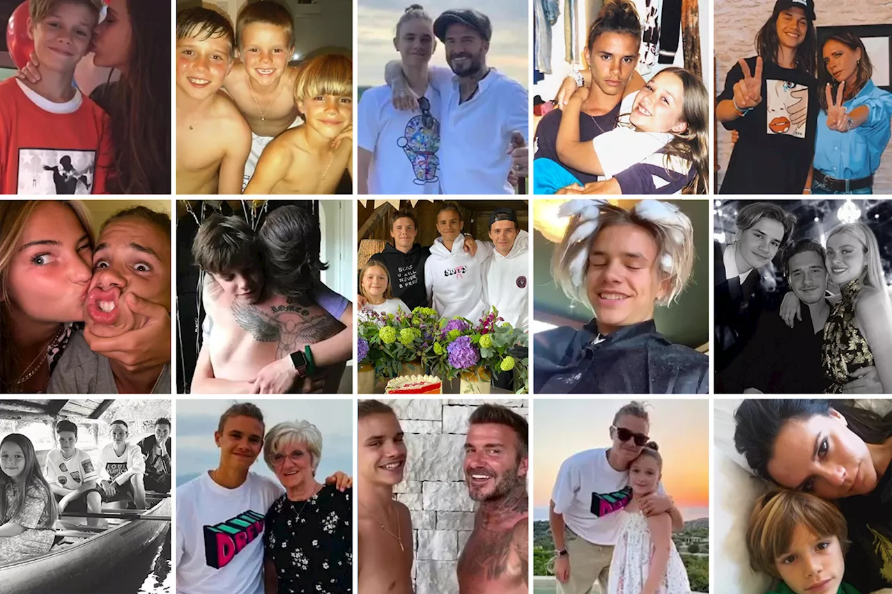 David and Victoria Beckham lead family as they post over 130 photos in birthday tribute to son Romeo as he...