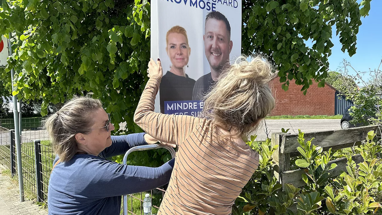 Ræset til Europa-Parlamentet er i gang: Lygtepælene bliver fyldt med plakater