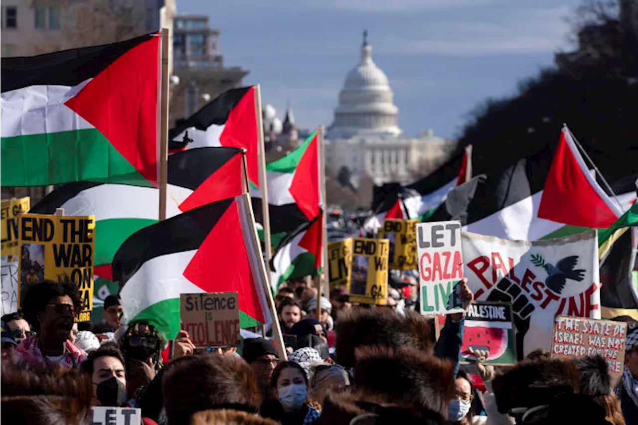 Thousands are expected to rally on Washington's National Mall in support of Palestinian rights