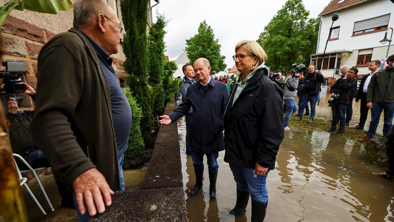 Hochwassergebiete: Scholz versichert Saarländern Solidarität