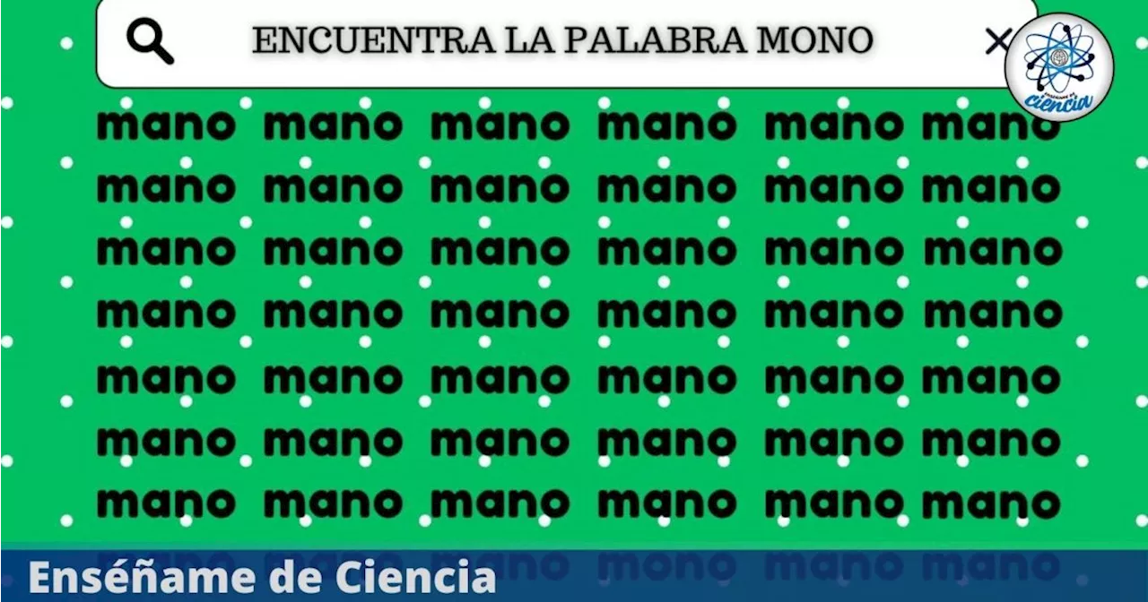 Acertijo visual EXTREMO: solo el 10% logró encontrar en 5 segundos «MONO» entre «MANO»