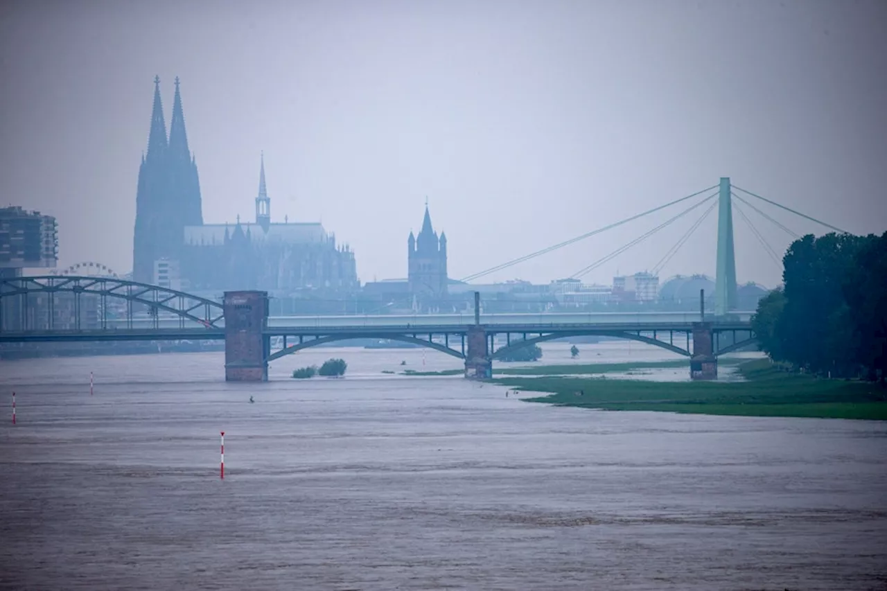 Rhein schwappt in Köln und Bonner Umland über die Ufer