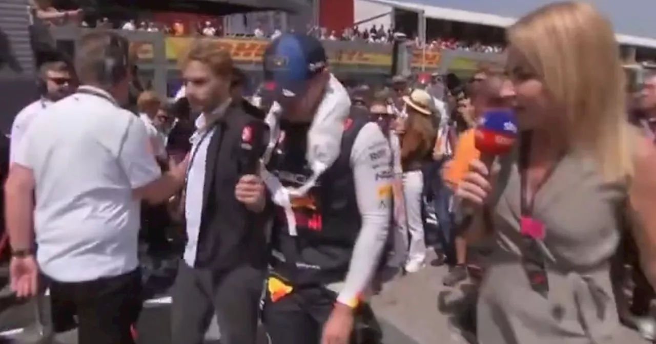 TV reporter dragged off F1 grid by security during Max Verstappen interview