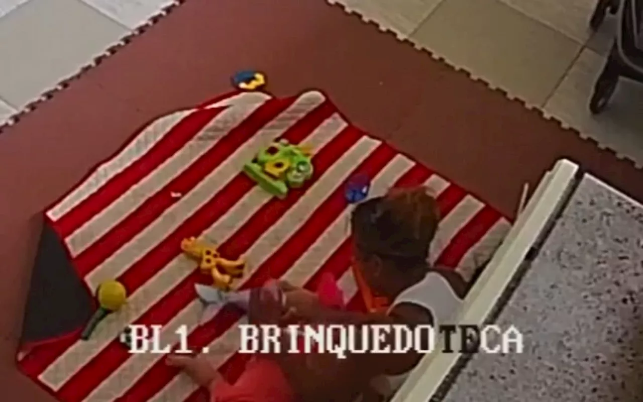 Vídeo mostra agressões de babá a criança de 8 meses em brinquedoteca na Barra da Tijuca