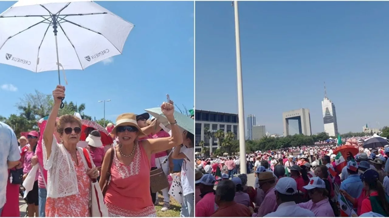 Marea rosa: Cientos de mexicanos salen a las calles en marcha