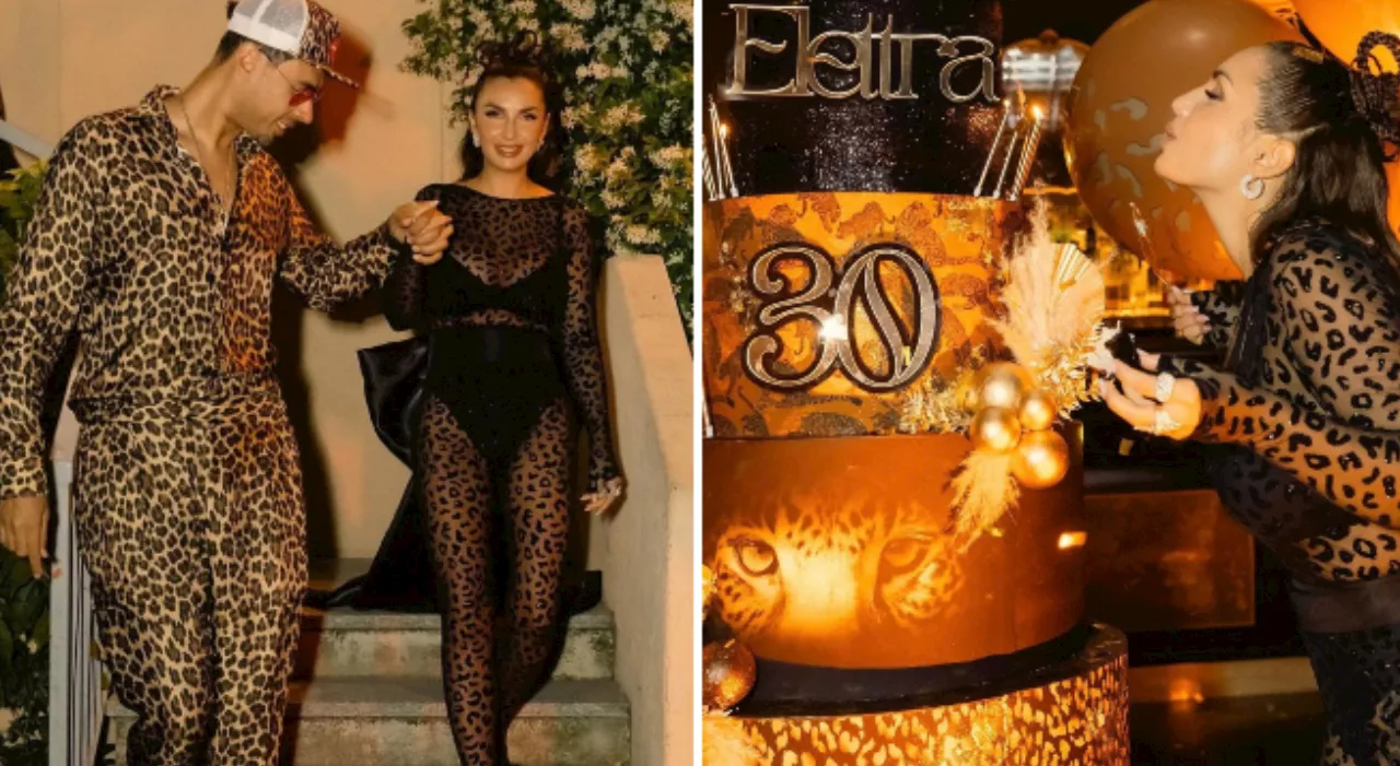 Elettra Lamborghini, compleanno leopardato: dress code obbligatorio per celebrare i 30 anni senza vip nella li