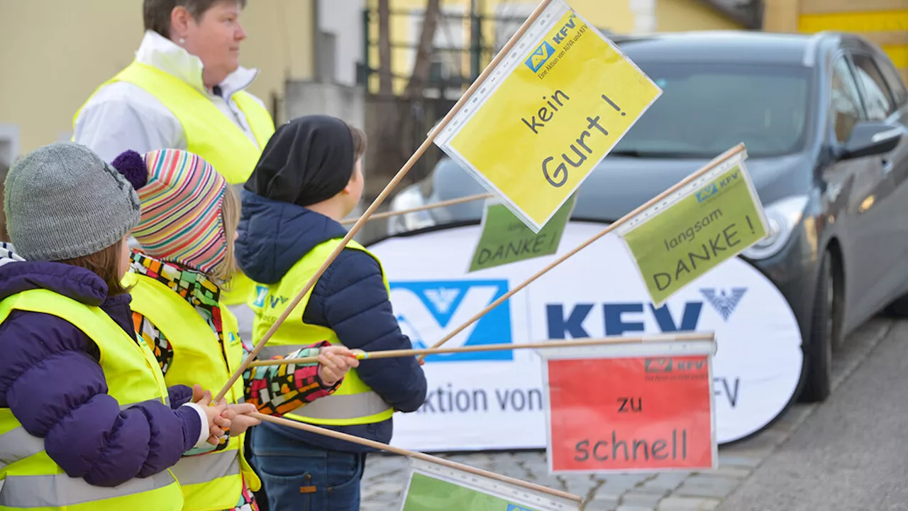 Apfel oder Zitrone: Schüler der VS Mistelbach hielten Autos auf