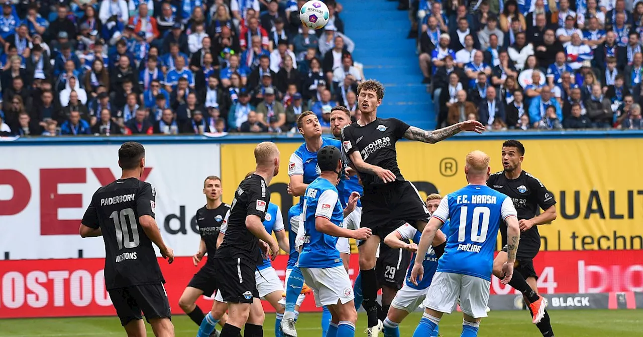 2:1-Sieg bei Hansa: Paderborns Edeljoker schießen Rostock in die 3. Liga